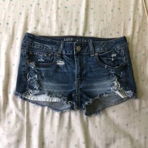 American Eagle Shortie Dark Wash Jean Shorts
